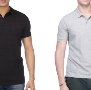 Poly Cotton Solid Half Sleeves Mens Polo T-shirt (Pack of 2)
